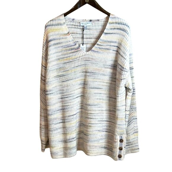 Michael Stars Rainbow Comb Autumn Pullover Spacedye Sweater Size 3X NWT - Picture 3 of 9